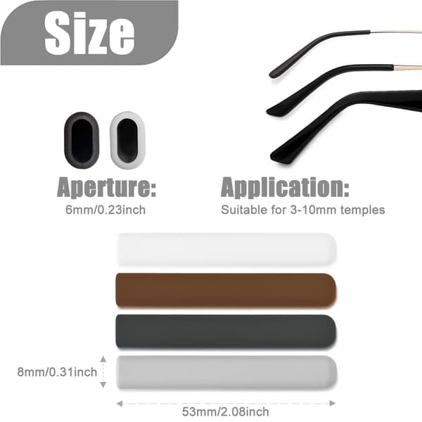 Silikon Anti-skli Pads For Briller -2 Par Sort