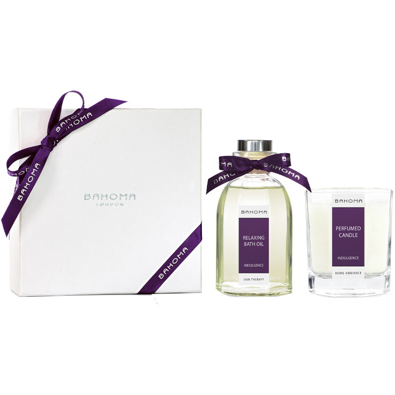 Coffret huile de bain & bougie - Indulgence