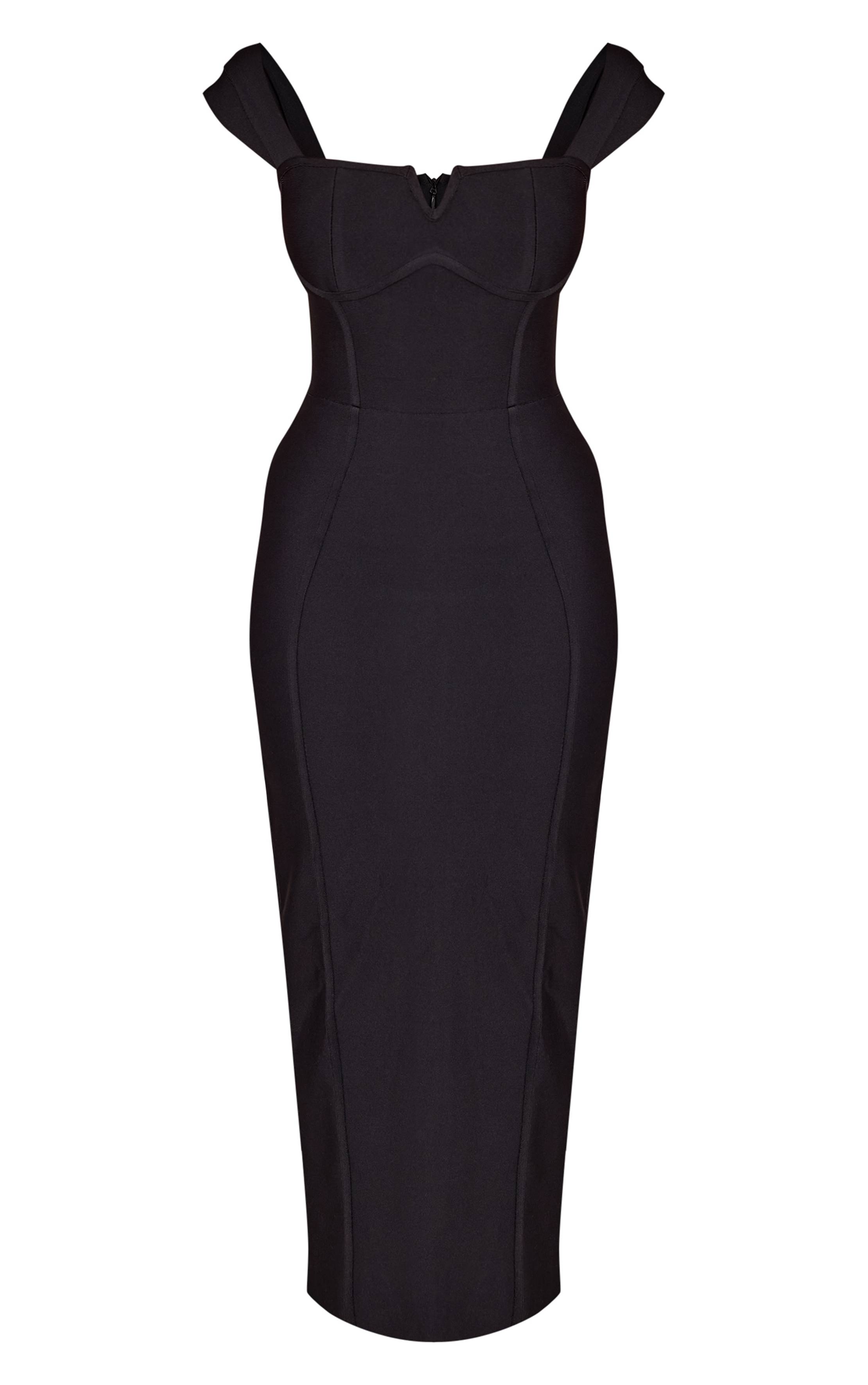 Noir Robe Moulante Bandage Mi-longue