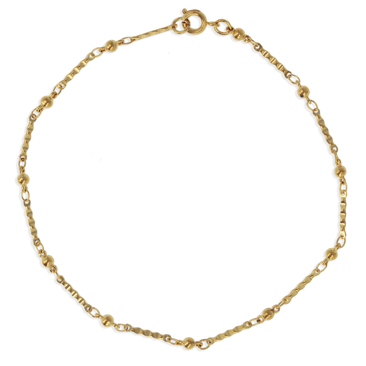 Chaîne de cheville plaqué or boule 25cm