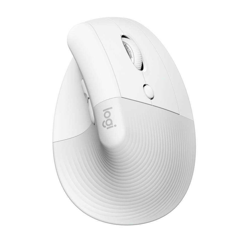 Logitech - Lift for Mac Vertical Ergonomic Mouse - OFF-WHITE