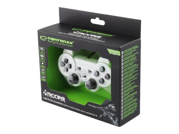 Esperanza TROOPER - Håndkonsoll - kablet - svart, hvit - for PC, Sony PlayStation 3