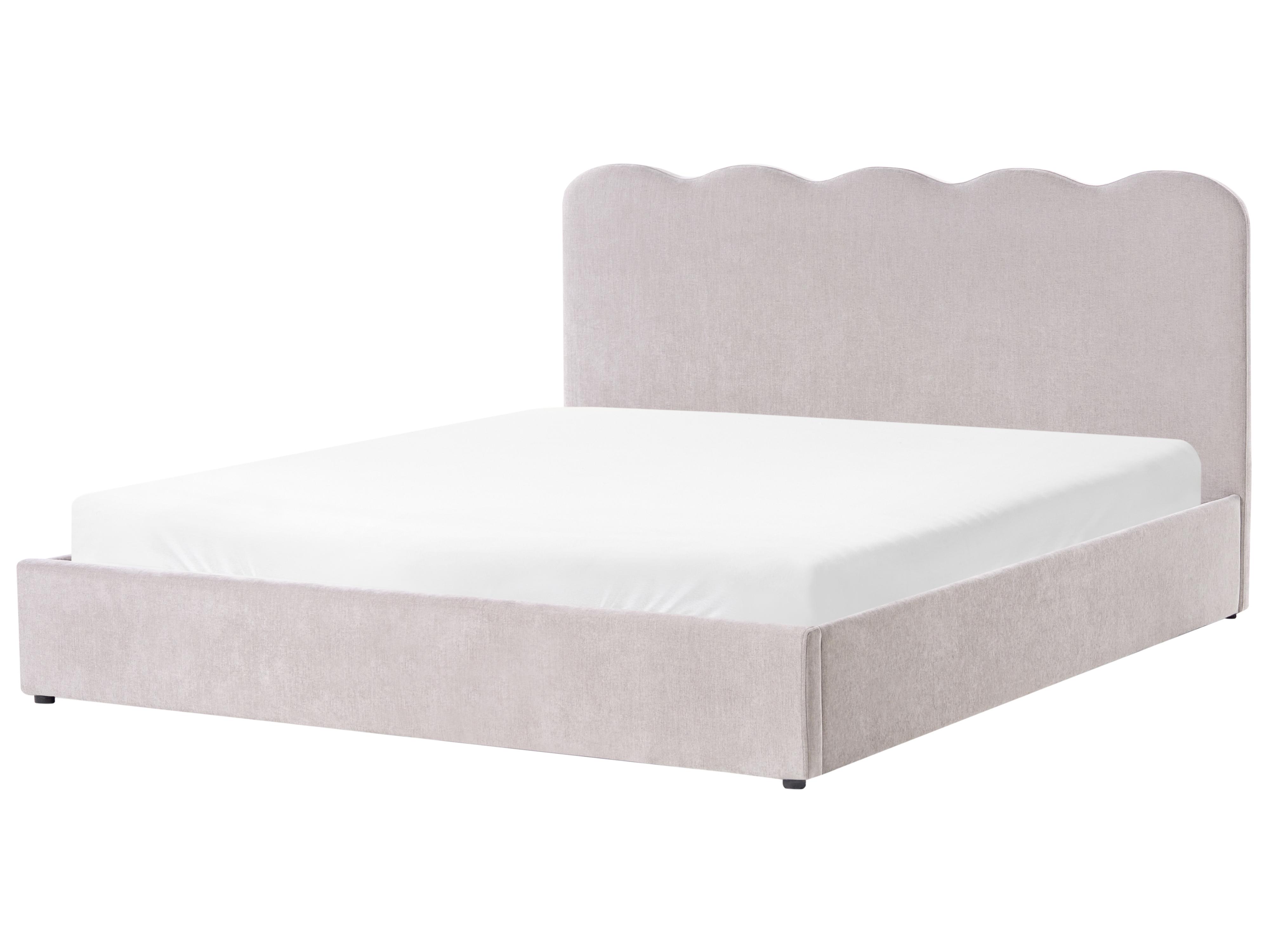 Bed met opbergruimte Chenille NANTERRE 180 x 200 cm Taupe