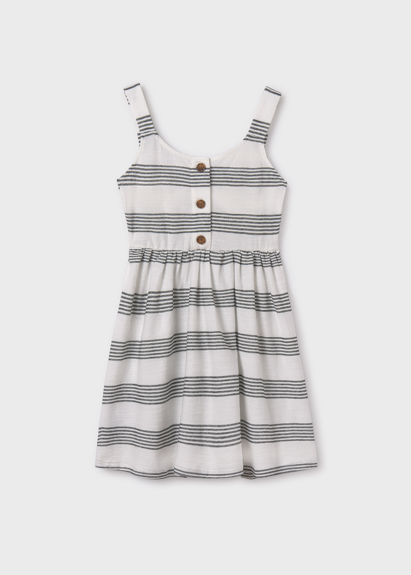 Vestido piqué listrado terracota para menina
