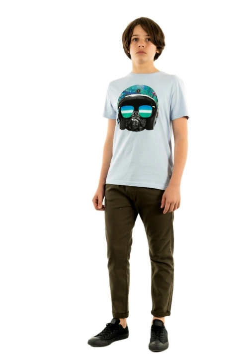 tee shirts manches courtes Le Temps Des Cerises sikesbo 3319 sky blue