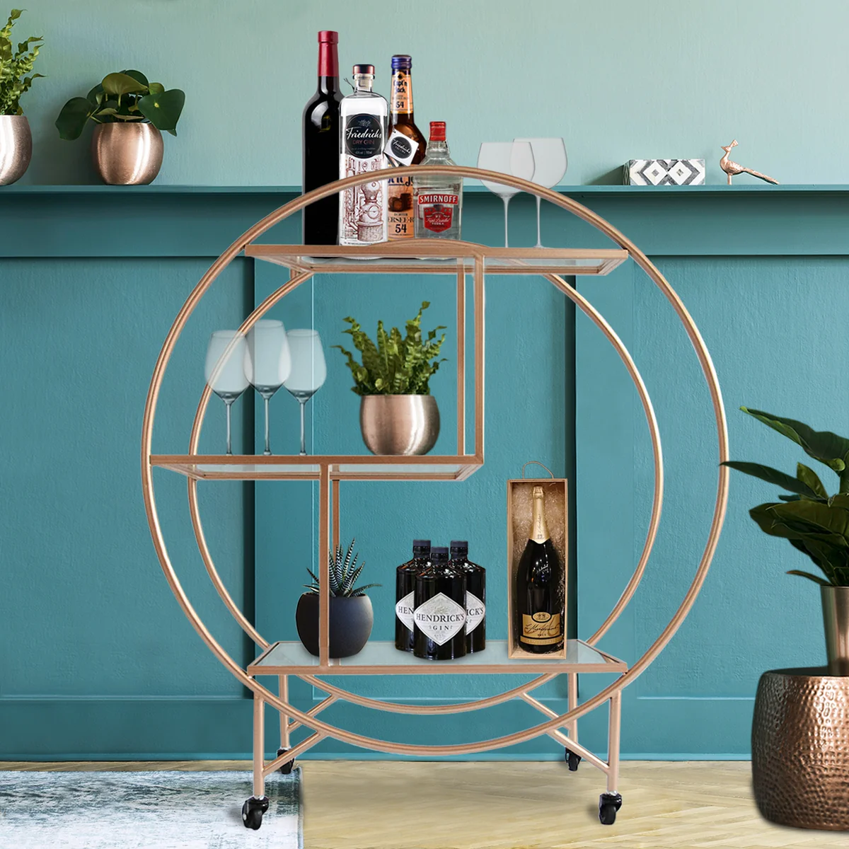 Chariot de Bar Cocktails Or Rose - Grand Monstershop