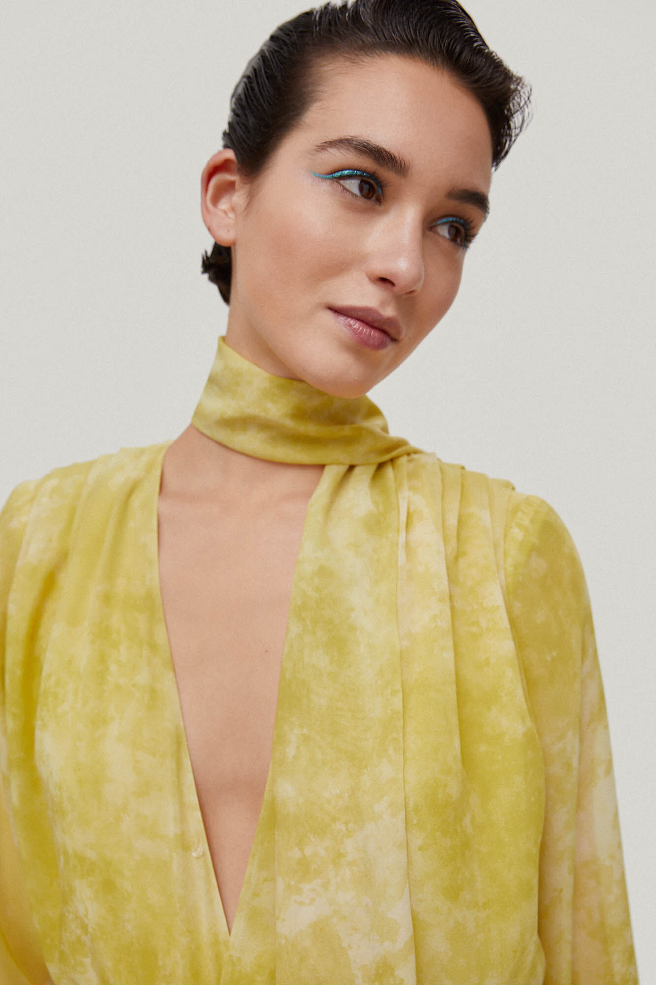 Vestido midi Aurora Degradê - Amarelo