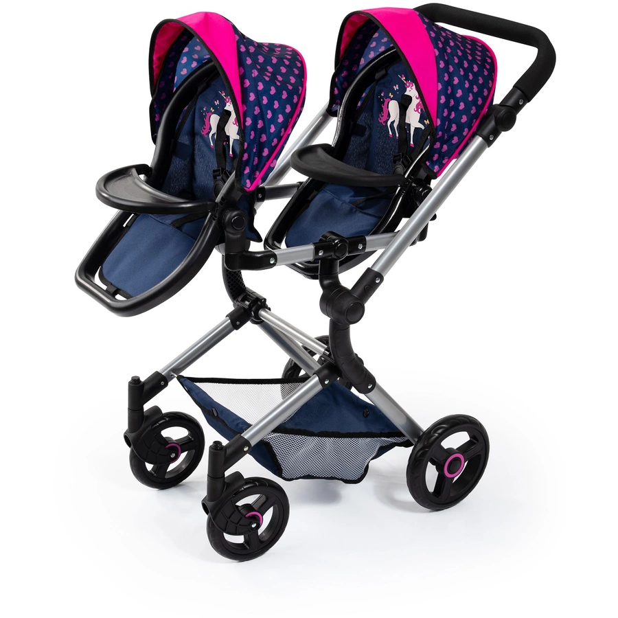 bayer Design Zwillings-Puppenwagen Twin Neo mit Einhorn