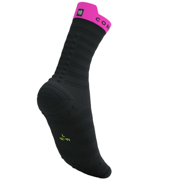 Chaussette running COMPRESSPORT PRO RACING SOCKS V4.0 ULTRALIGHT RUN HIGH BLACK/SAFETY YELLOW/NEO PINK