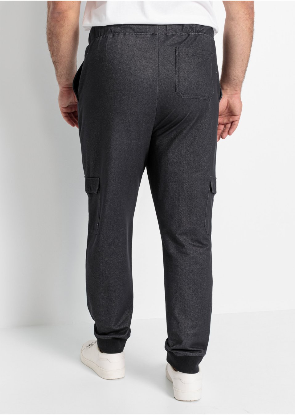 Pantalon taille extensible imitation jean avec poches cargo