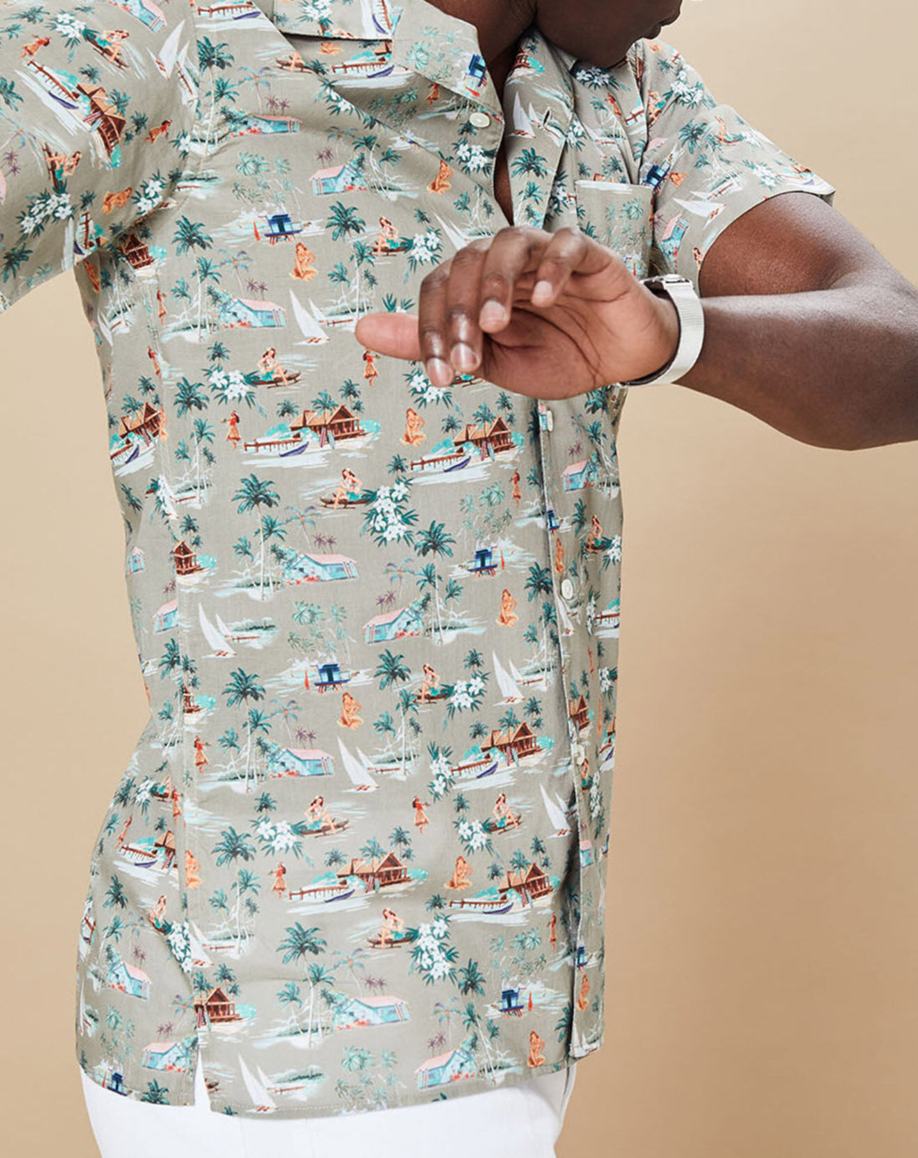 Hartford Chemise Slim Fit Slam 02 Mc kaki