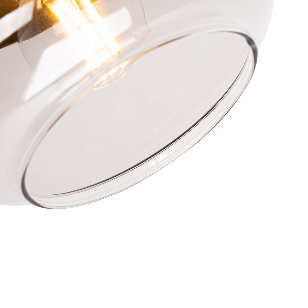 Design spot zwart met goud en smoke glas - Kyan