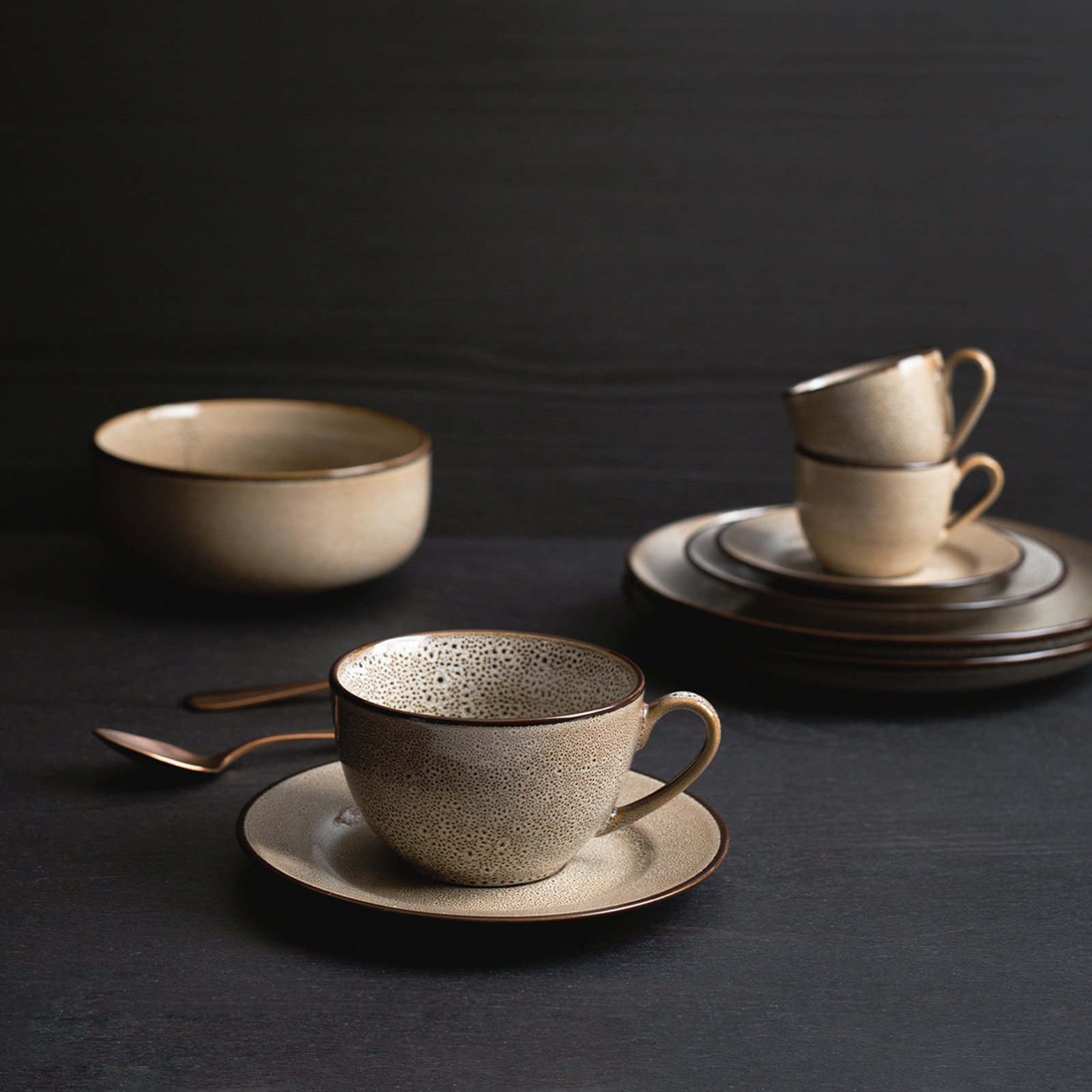 Lunasol Kaffee Elements Stone 8-teilig