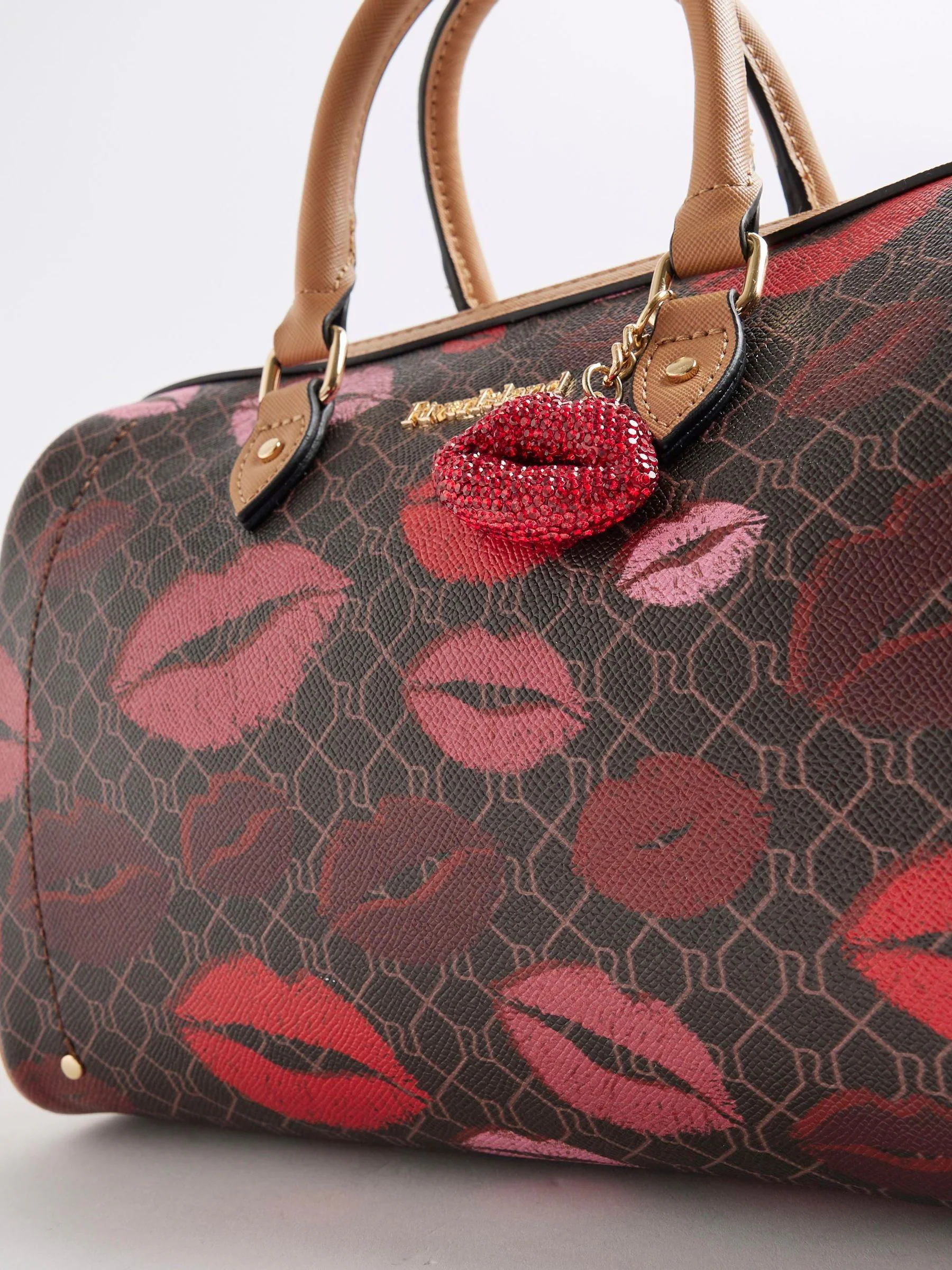River Island Morgan Collab Lips Print Bowler Bag
