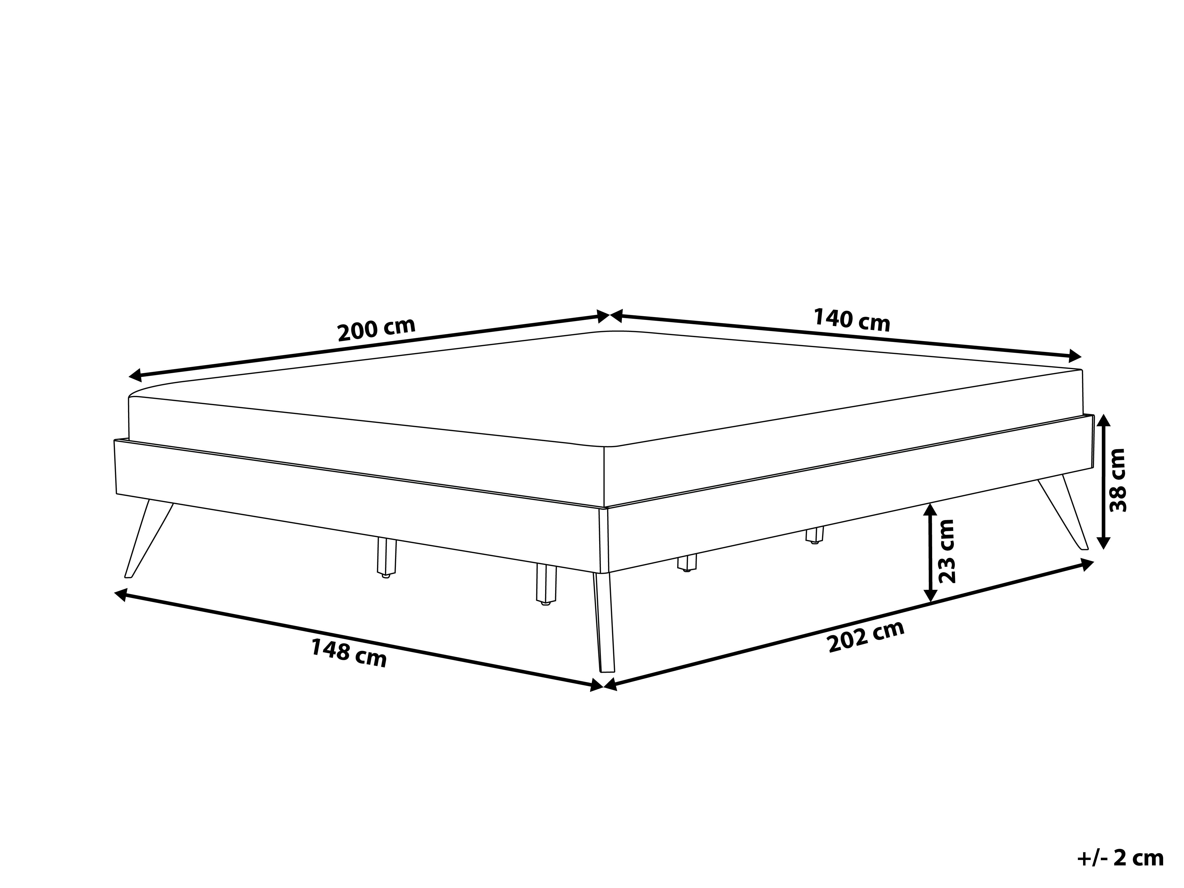 Bed zonder hoofdbord BERRIC 140 x 200 cm Donker essenhout