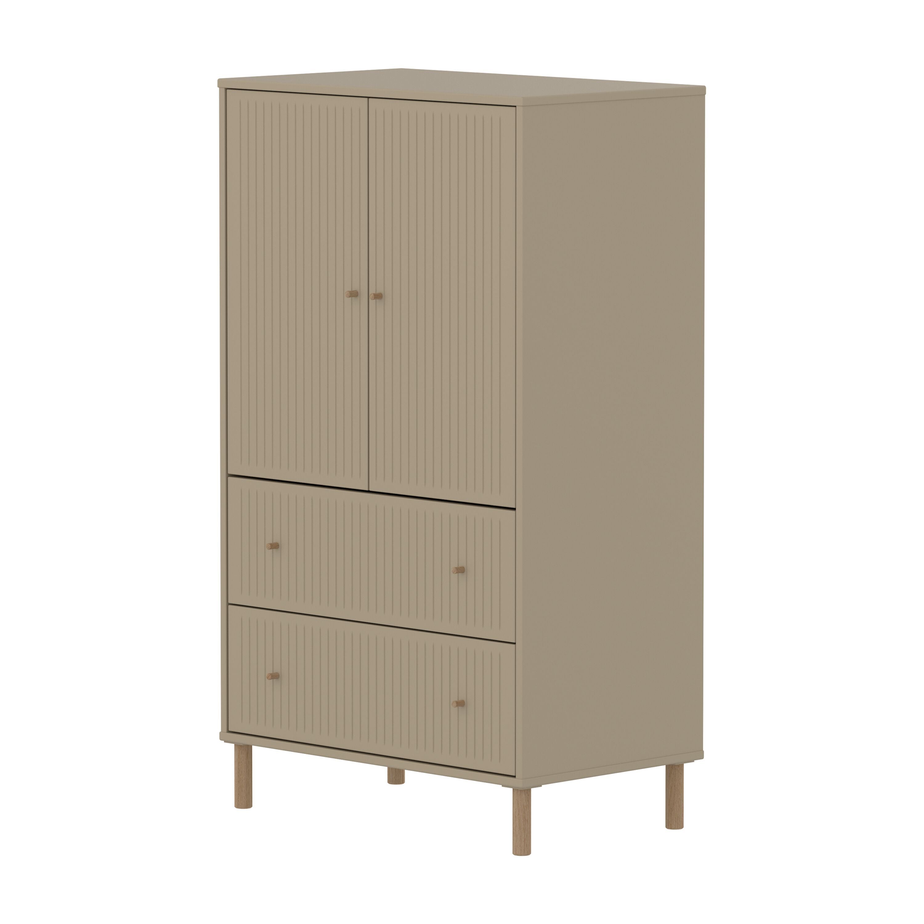 SAGA Schra groov 2 Schub oat,oak kno/Füs - Oat / B: 75.0 cm x T: 45.0 cm x H: 129.5 cm