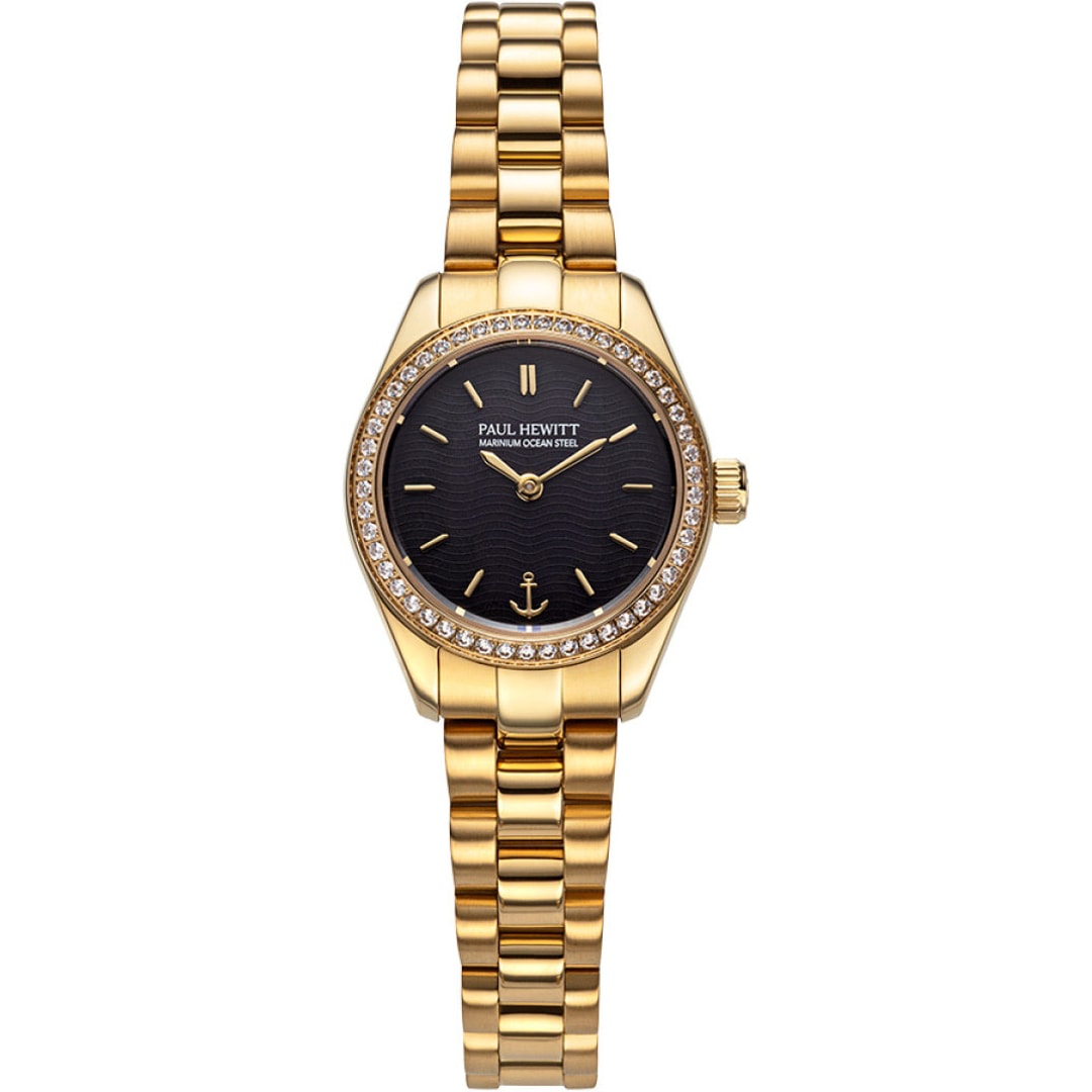 Paul Hewitt Petit Soleil Round Marinium Ocean Steel Crystal Ø 25 Goldig / Schwarz