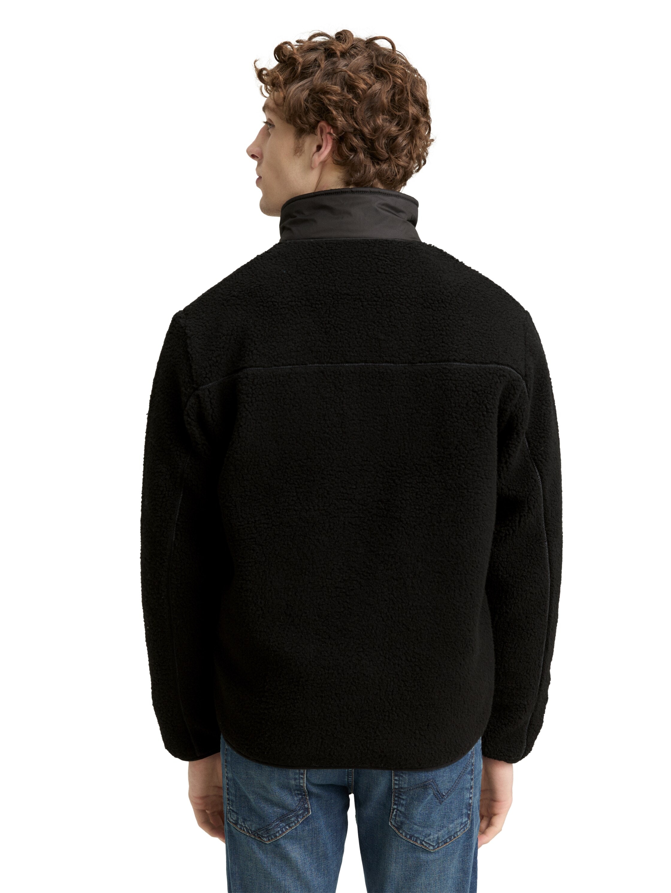 TOM TAILOR Denim Fleecejacke mit Logo Stickerei