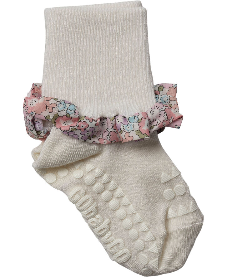 GoBabyGo Non-slip socks - Bamboo / Liberty Off white / miche