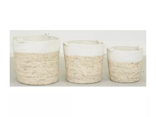 Corbeilles en maïs et coton (lot de 3)
