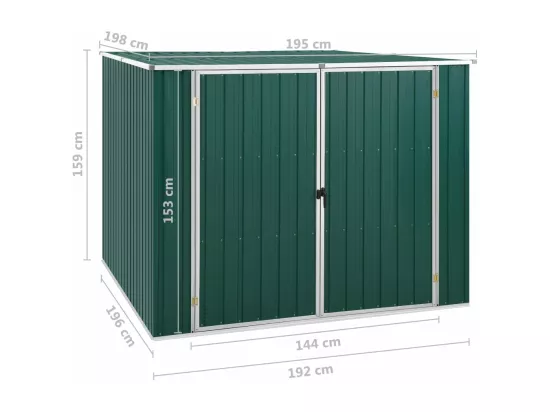 Abri de jardin Vert 195x198x159 Acier galvanisé