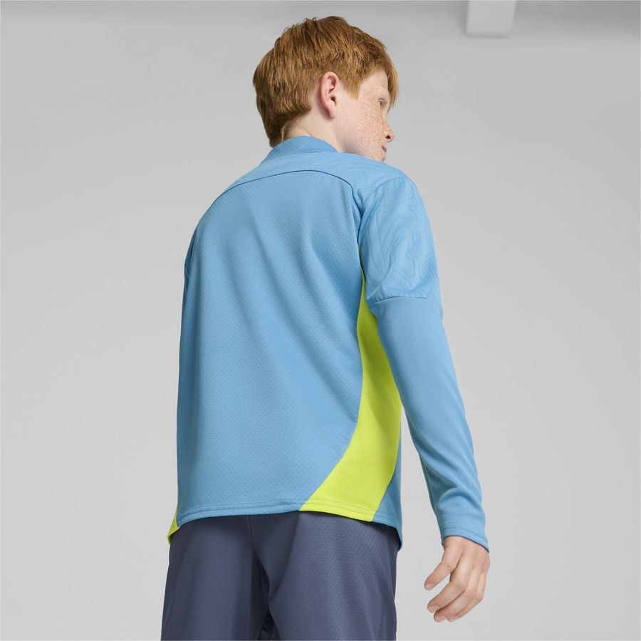 Manchester City Maillot d'Entraînement Fermeture Éclair 1/4 - Magic Blue/Jaune fluo Enfant