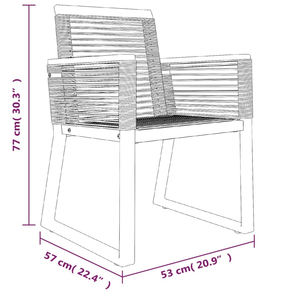 Mobilier à dîner salon de jardin 5 pièces noir rotin pvc