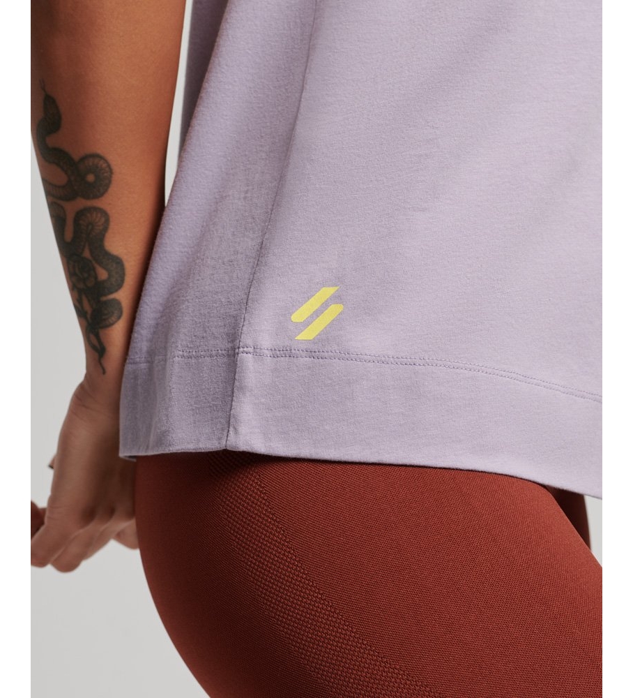 Camiseta Superdry Train com gola redonda, lilás