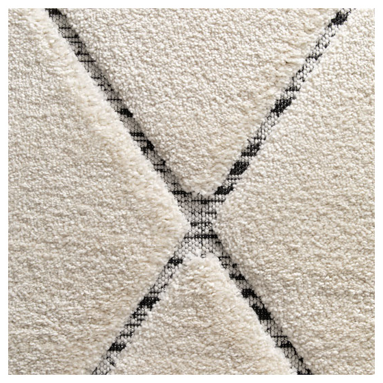 Tapis de salon graphique en relief - louisa - crème et noir - 120 x 170 cm