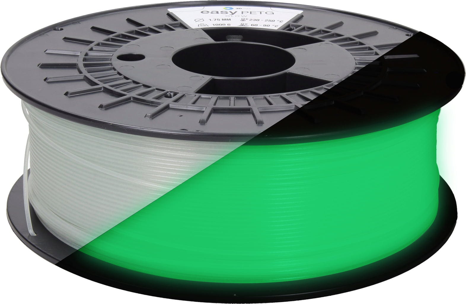 3DJAKE  easyPETG Glow, 1,75 mm / 1000 g    PETG Filament für robuste & präzise Drucke in Glow