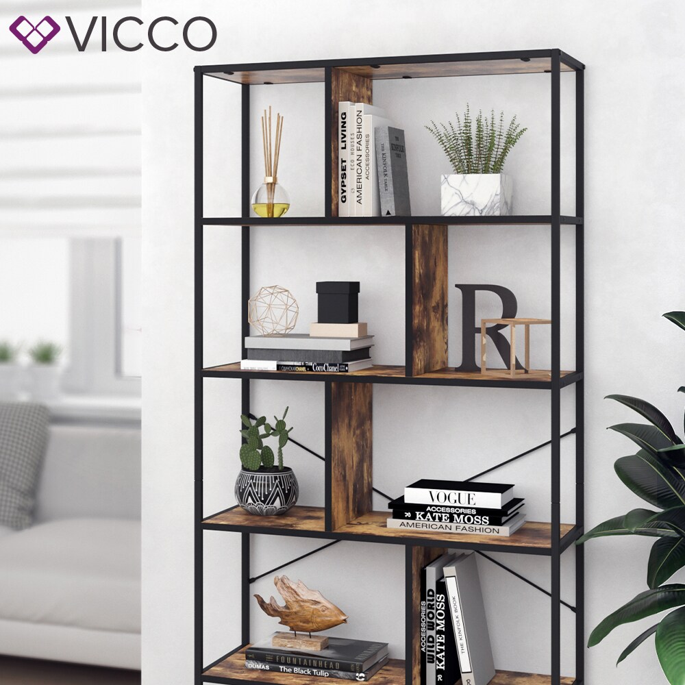 VICCO Loft Bücherregal FYRK Wandregal Standregal Aufbewahrung 180x80x30 Vintage