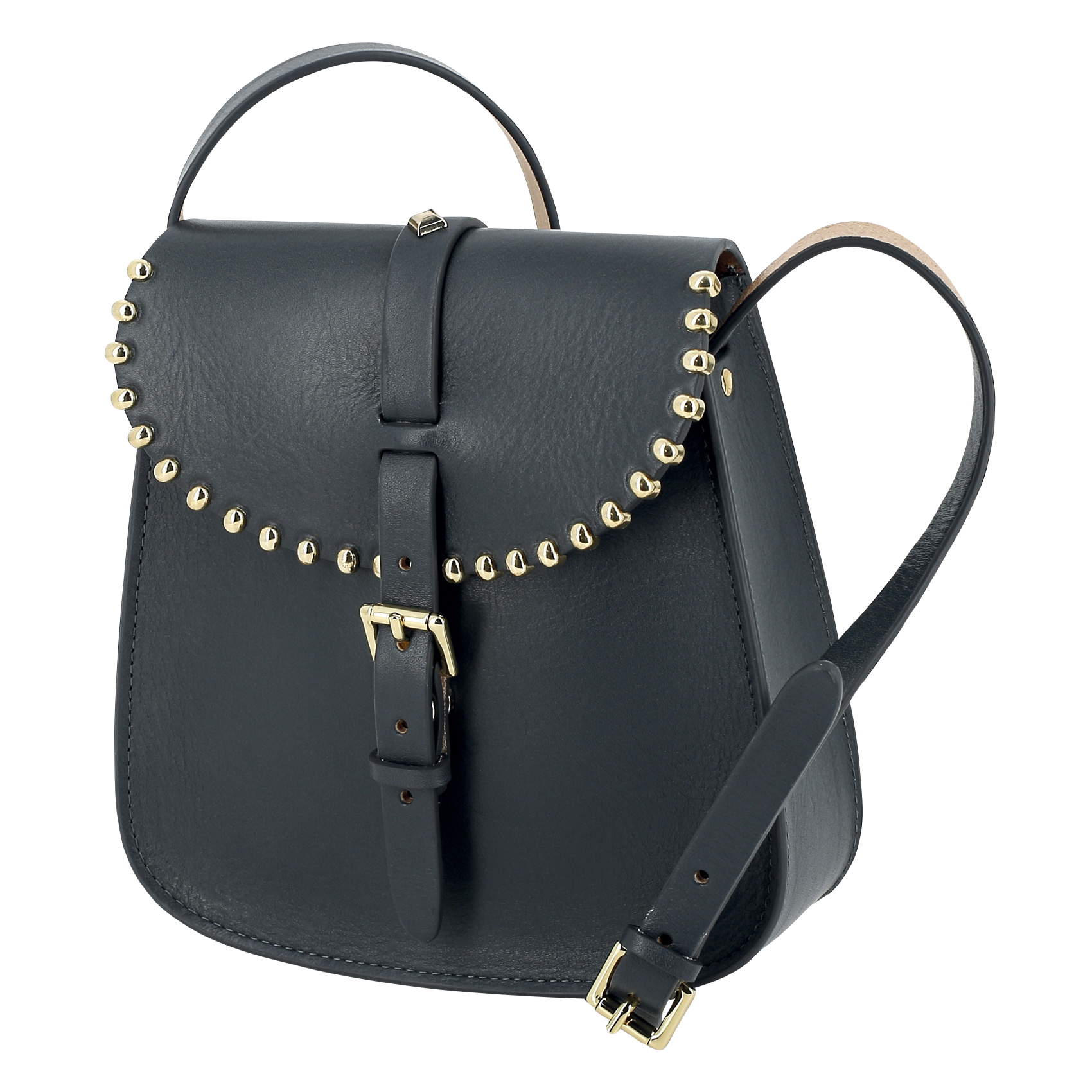 LE SAB ROCK - Mini besace à boucle en cuir | Gris
