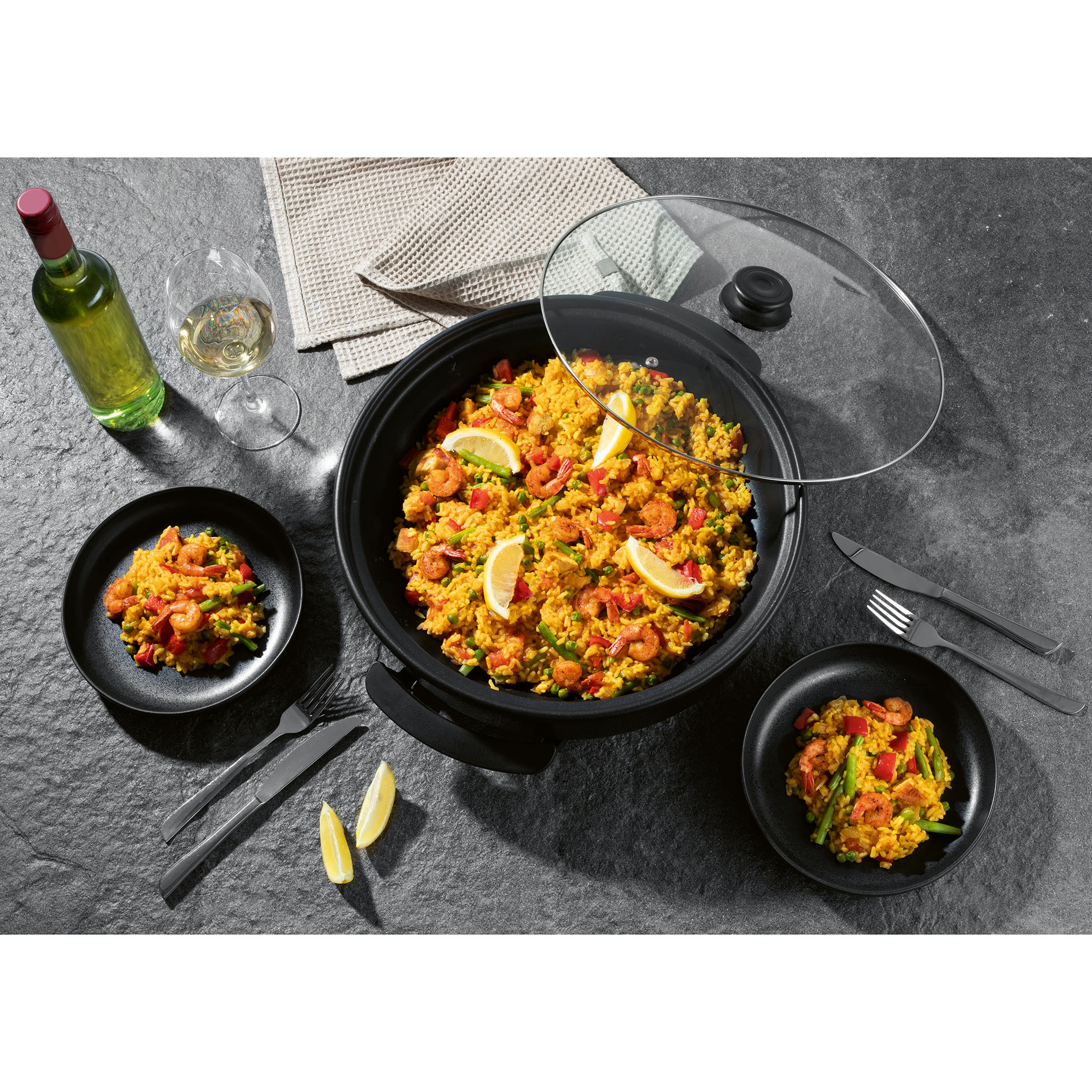 GOURMETMAXX Pizza-Pfanne 12316 - schwarz - elektrisch