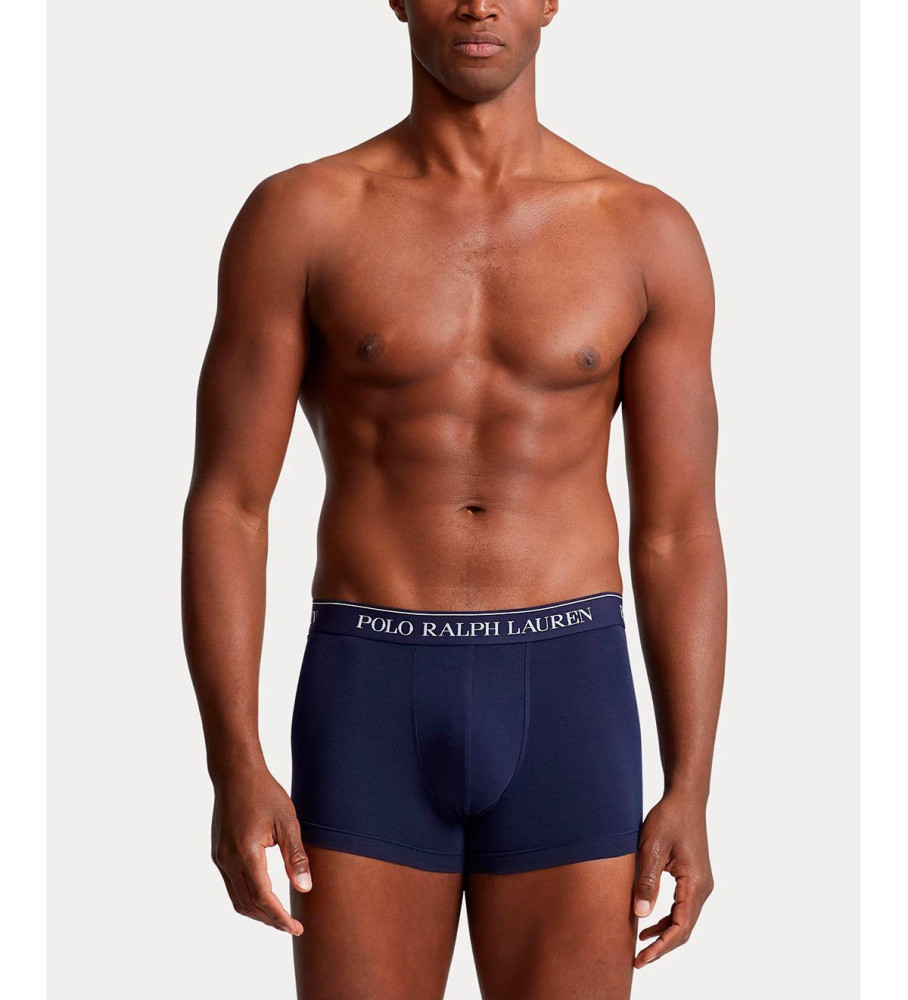 Conjunto de 3 cuecas boxer Ralph Lauren cinza em algodão elástico