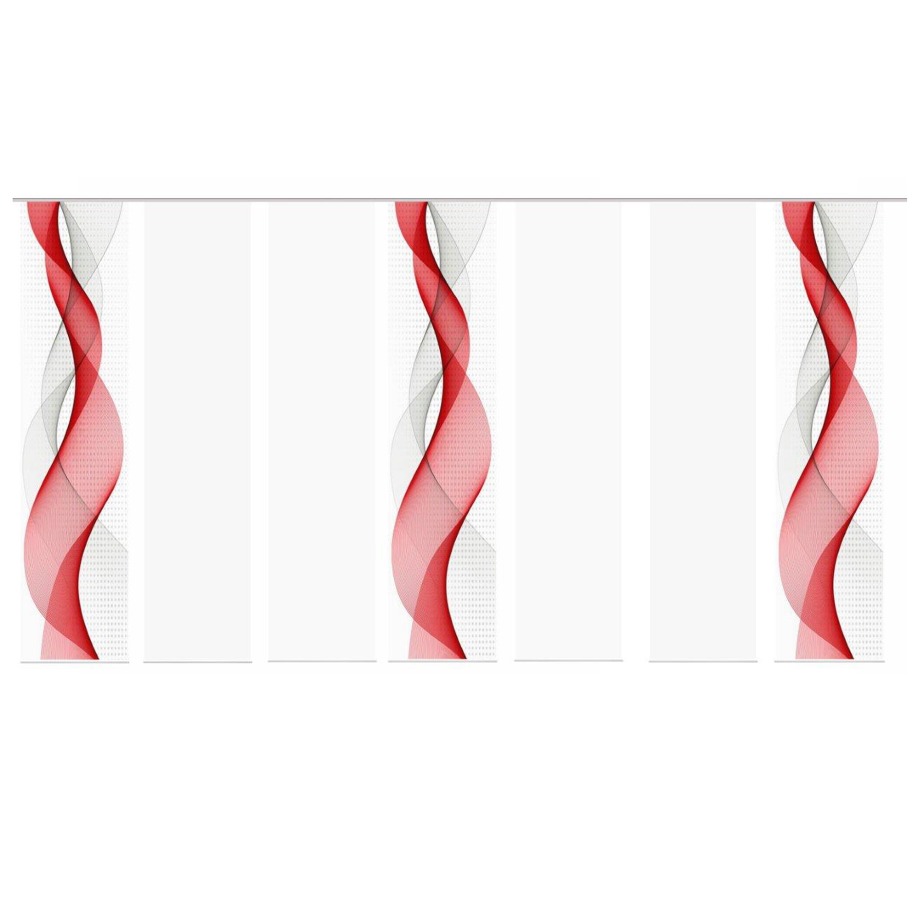 7-teiliges Schiebevorhang-Set OPALIA - rot - je 60x245 cm