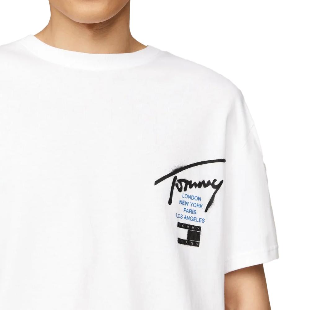 Tommy Hilfiger T-shirt Blanc Homme Tommy Hilfiger Graffiti