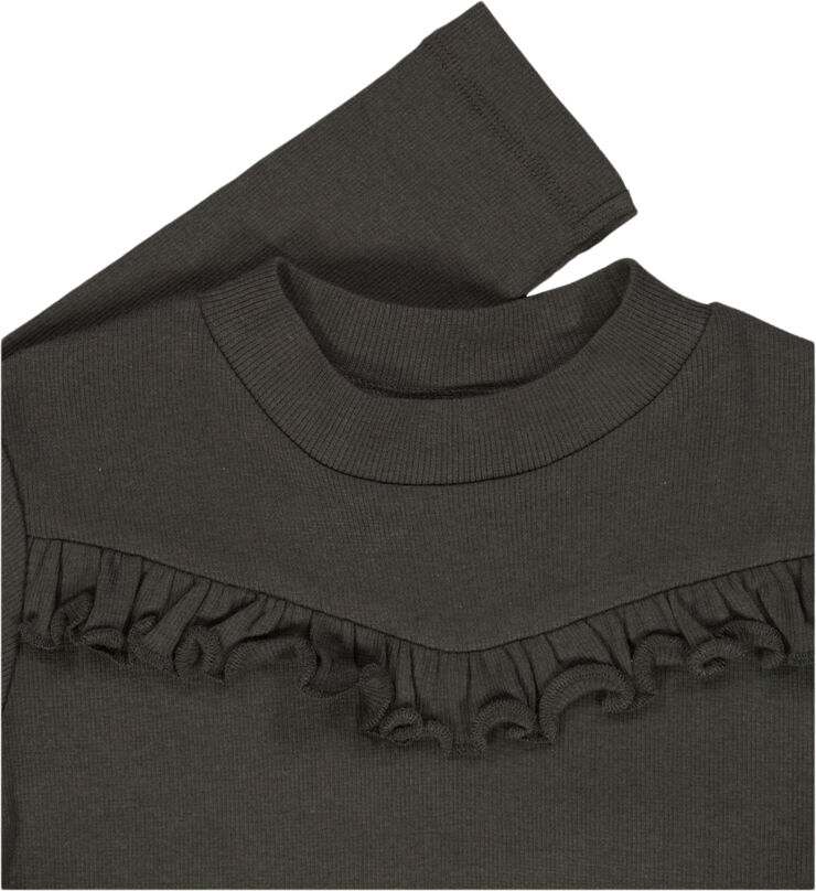 Wheat Rib T-Shirt Flæse Black granite
