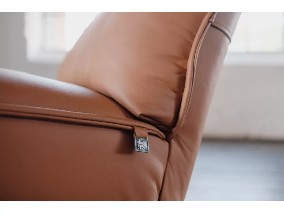 Fauteuil - marron cuir - MIKO