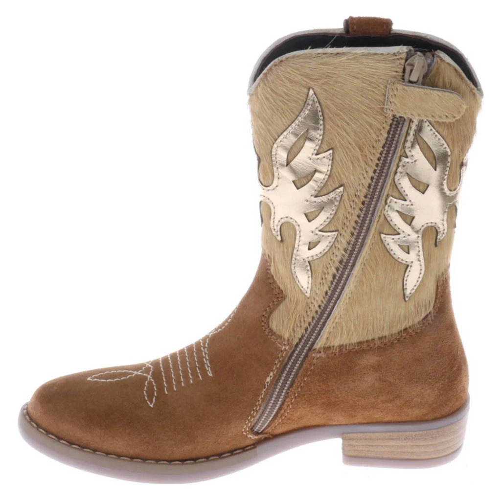 Hip suède cowboylaarzen cognac