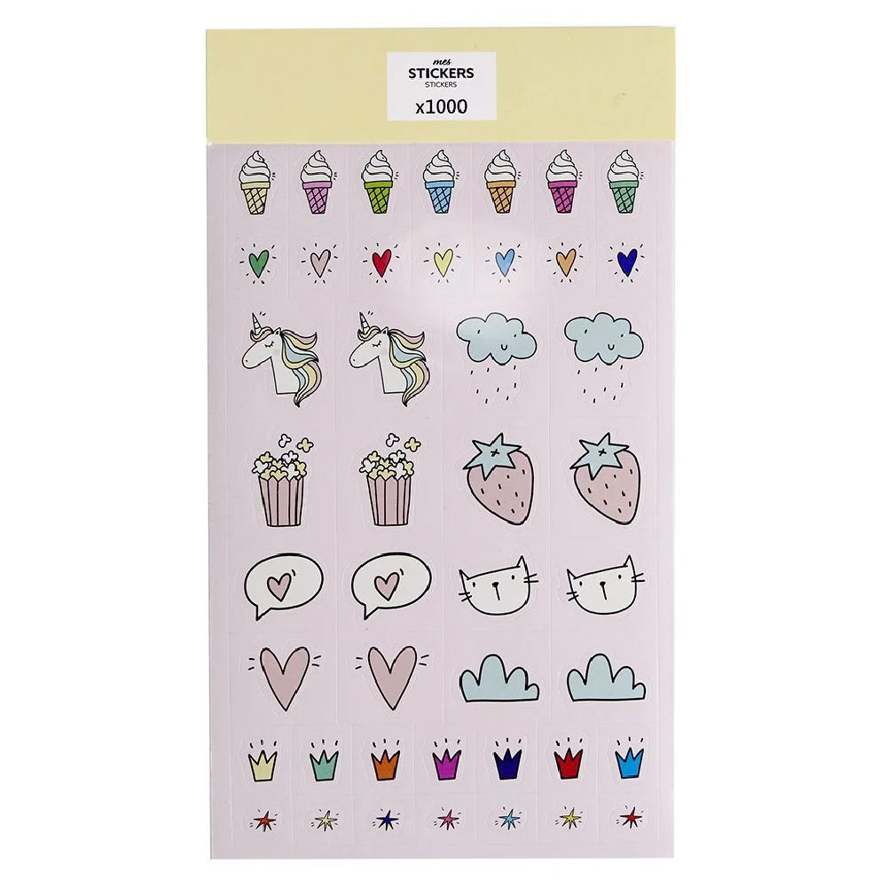 Sticker enfant 6 feuilles 1000 pièces