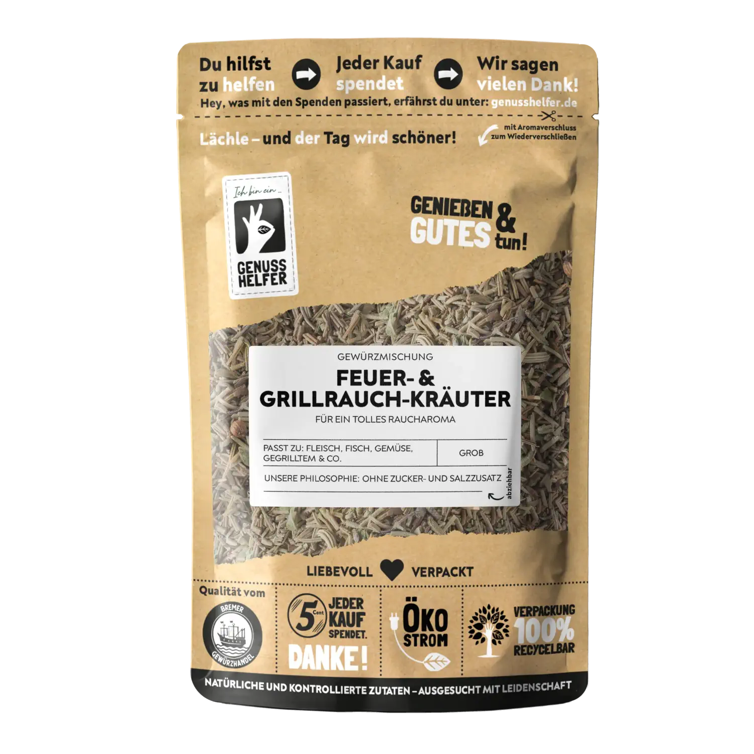 Feuer- & Grillrauchkräuter, gerebelt