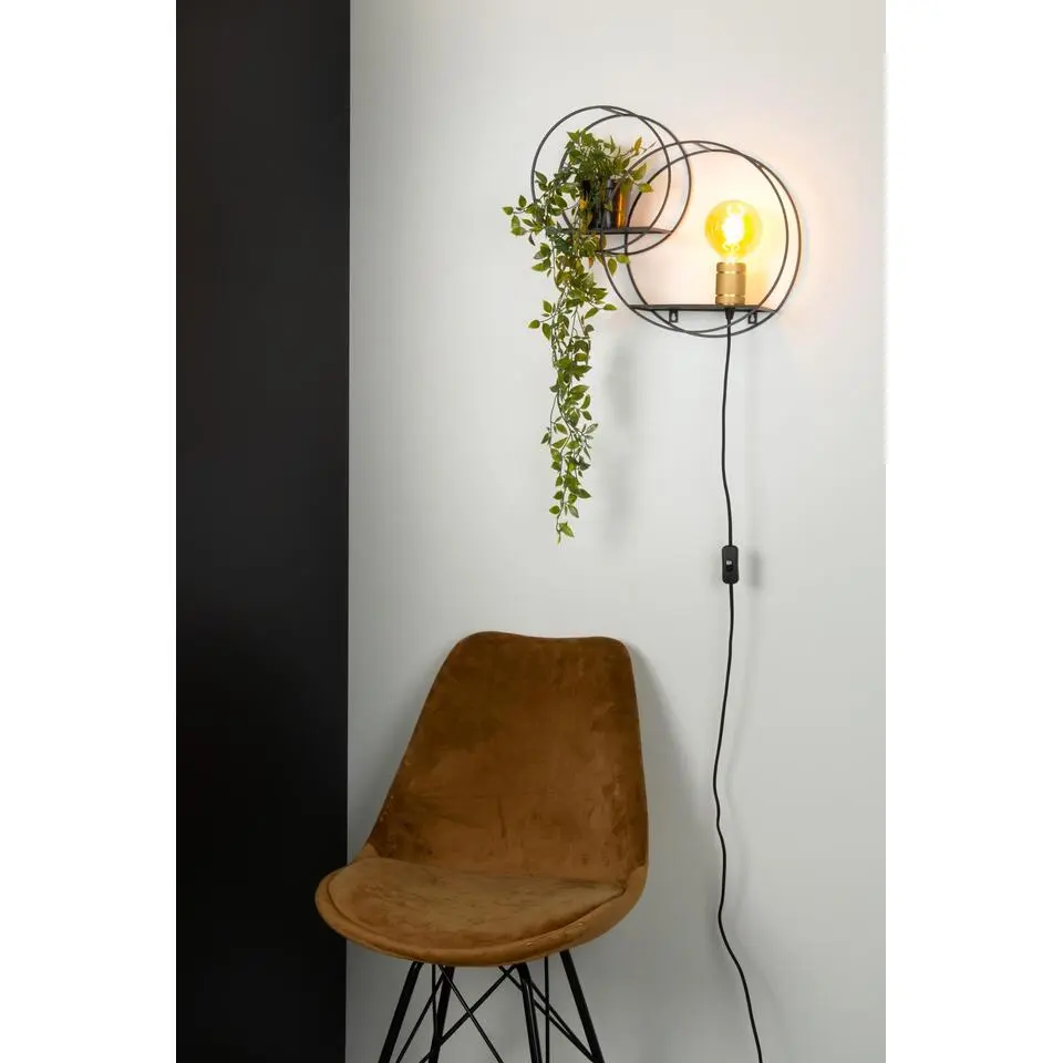 Lucide CIRCLE Wandlamp - Zwart