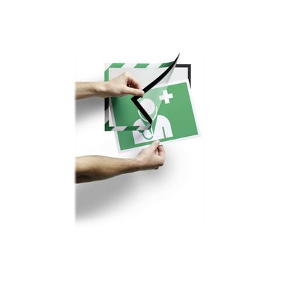 Durable Duraframe Security - 2 Cadres d'affichage bicolore - A4 - vert/blanc (encadrement magnétique)