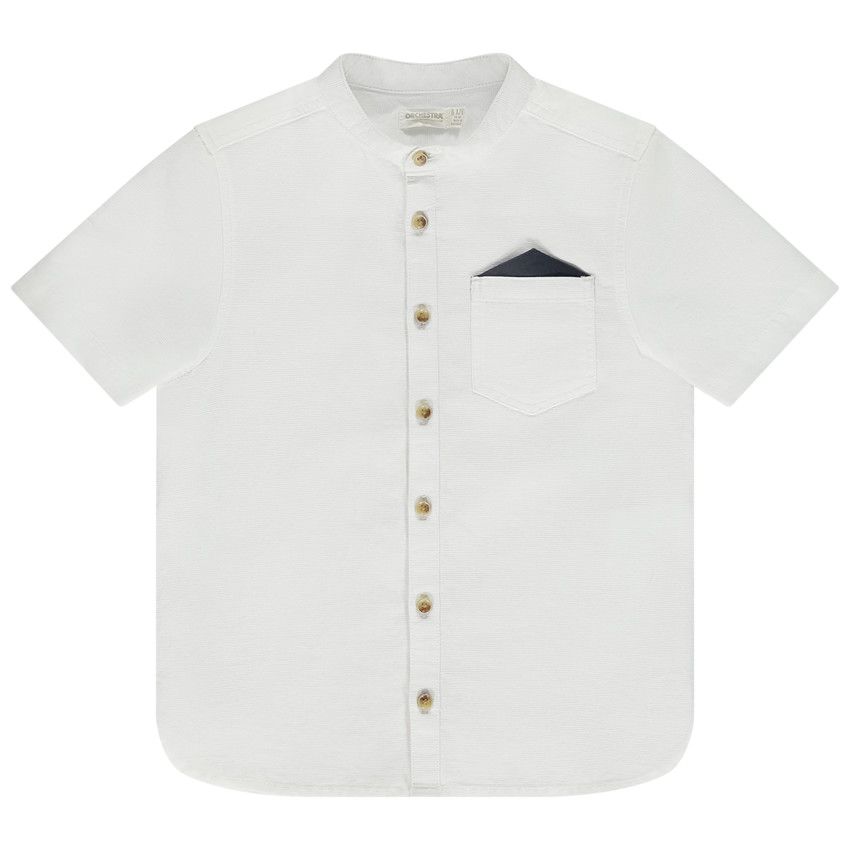 Chemise manches courtes avec mouchoir pour garçon - Blanc