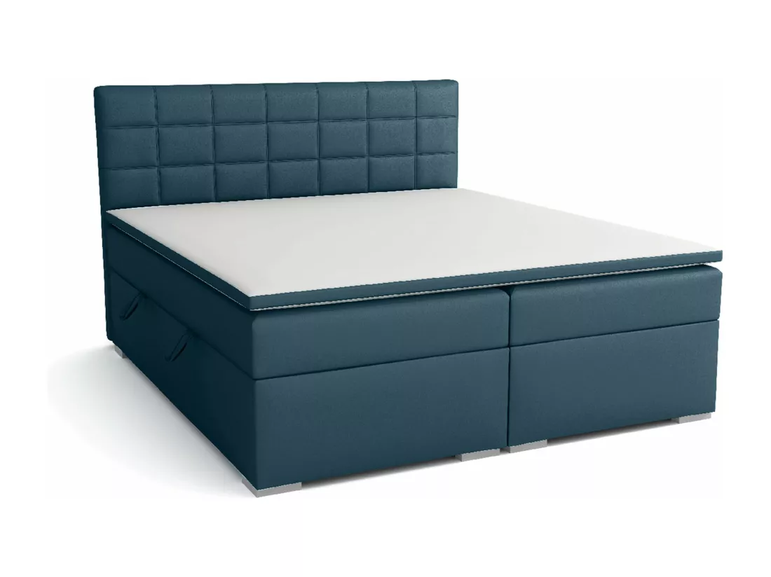 LIT BOXSPRING avec rangements pour la literie Torland, 180x200 cm, Soft 9 (Bleu marine)