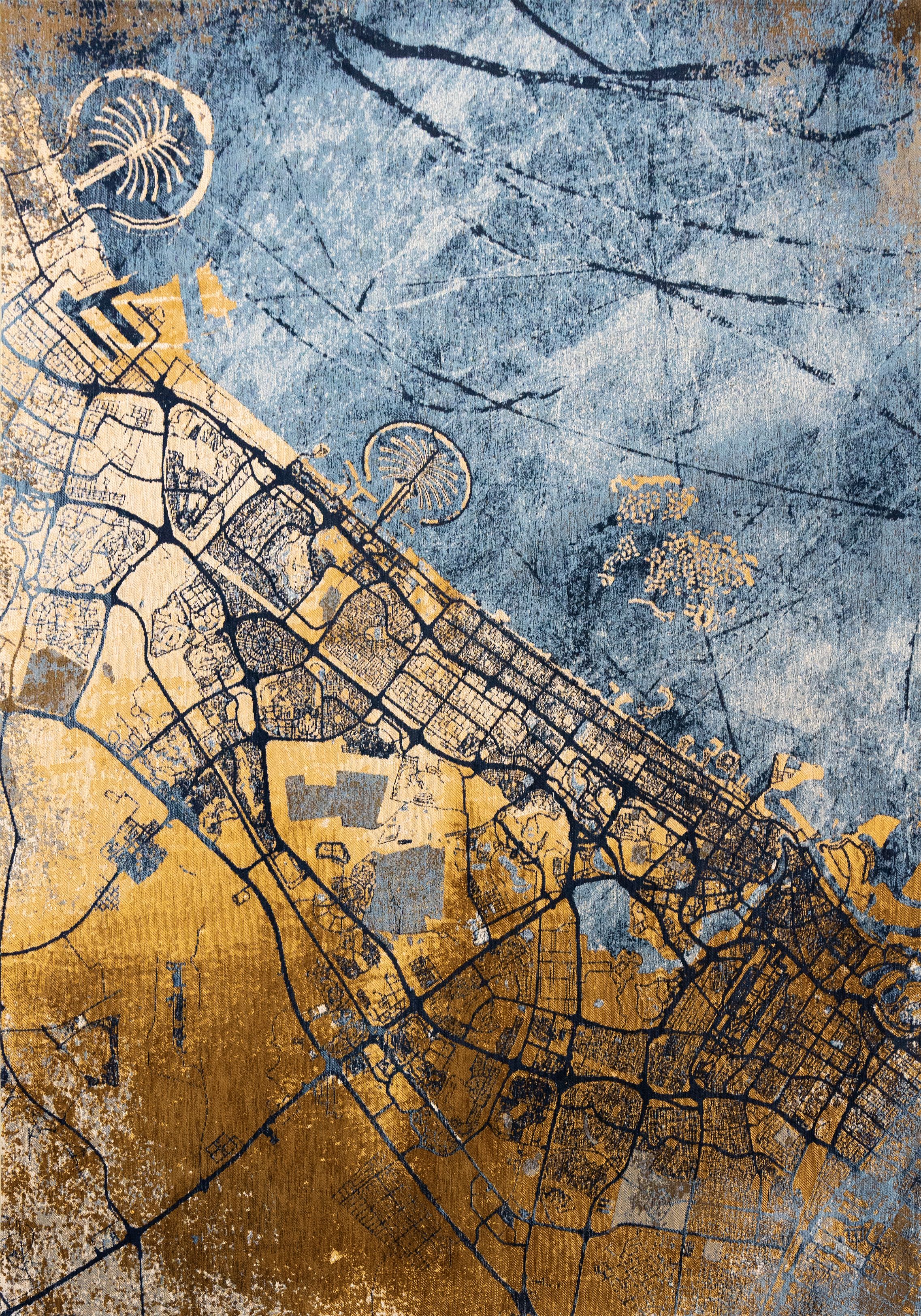 Vloerkleed Gold Sea 9698 | Dubai Cities  | Louis de Poortere