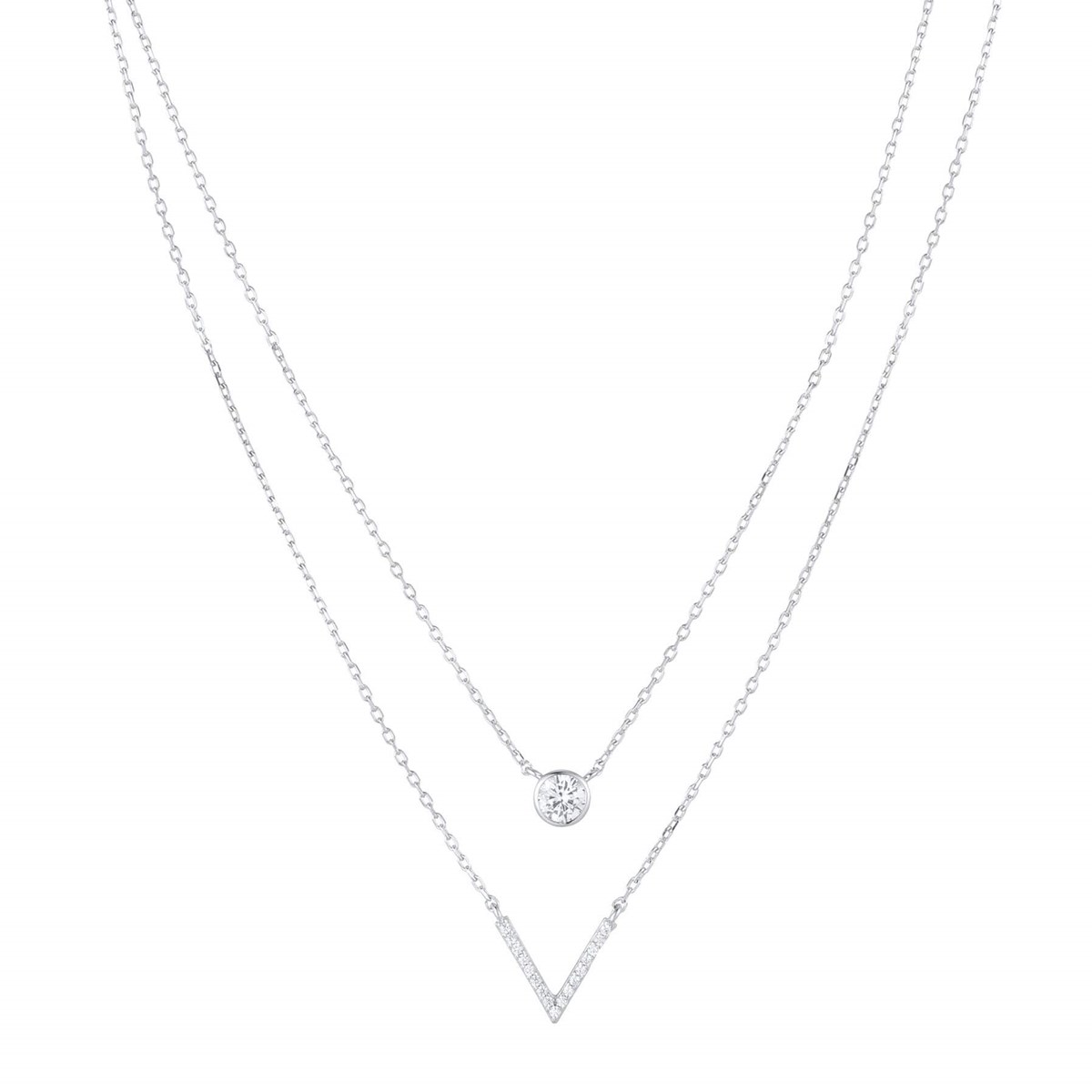 Multi rangs V Argent 925 rhodié
