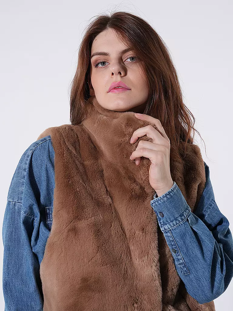 RINO&PELLE Gilet in Felloptik LISON camel