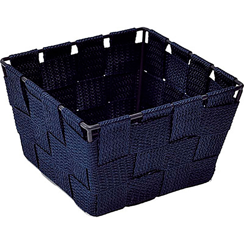 Panier de rangement polyester bleu marine 14x9x14cm