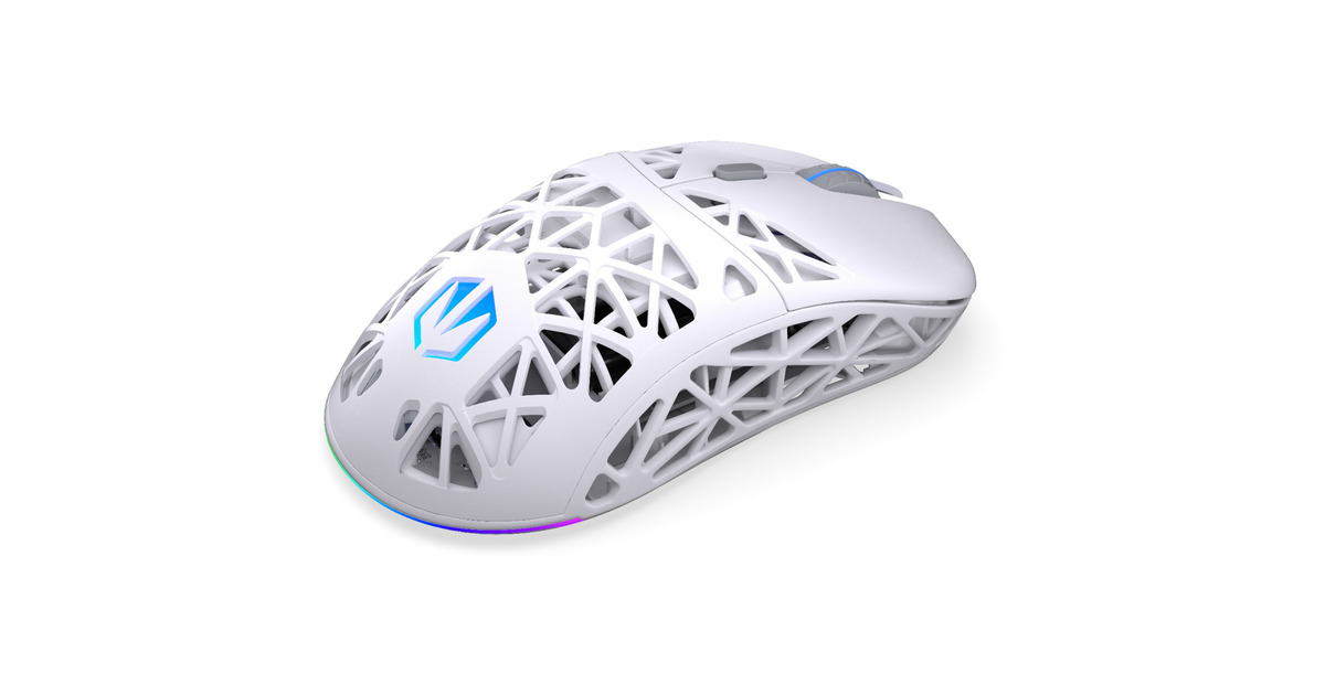 ENDORFYLIV Wireless Onyx White gaming muis  (Wit, 12.000 DPI, ARGB, USB-C / 2.4 GHz / Bluetooth)